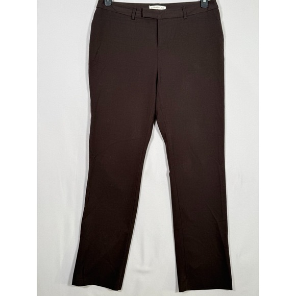 Coldwater Creek Natural Fit Brown Size 8P Dress Pants Stretch Straight 33x28.5 - Picture 1 of 7